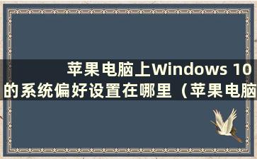 苹果电脑上Windows 10的系统偏好设置在哪里（苹果电脑上Windows 10的系统偏好设置在哪里）